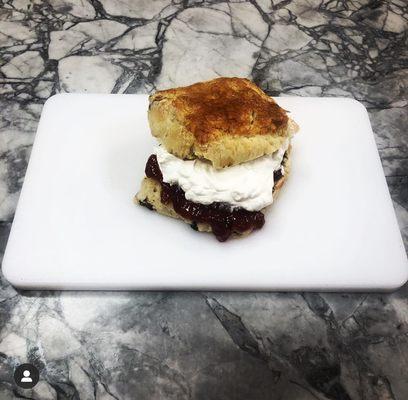 Famous Irish scones oozing with fresh cream and jam. Made fresh each day