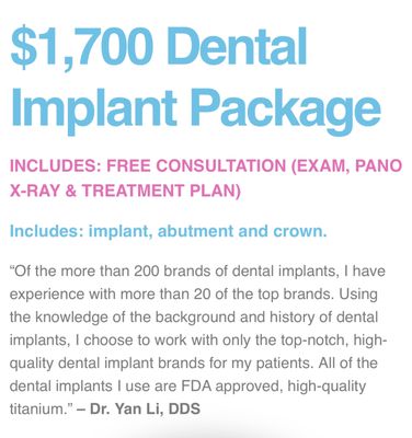 Most Affordable $1,700 Dental Implant Package