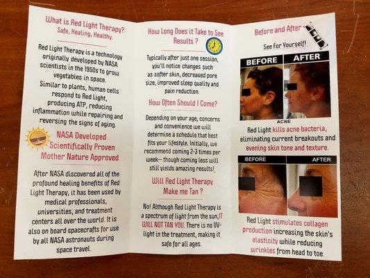 What is Red Light Therapy? Check out the brochure...........