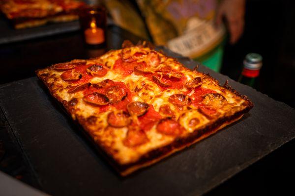 Pizza from the Detroit Pizza Depot launch party