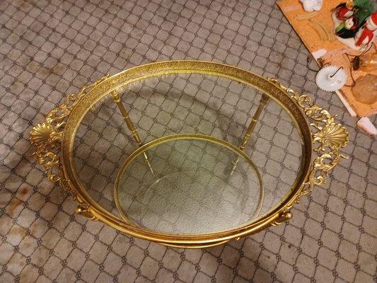 Brass 2 tier serving tray