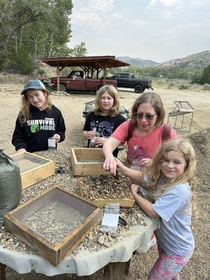 Family looking for gems!