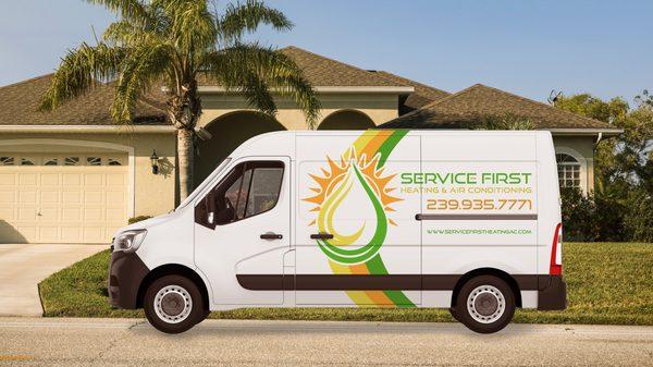 Service First Heating & Air Conditioning Service Vehicle