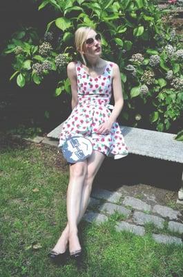 Jane Keltner de Valle/Teen Vogue wearing a dress from Palm Beach Vintage