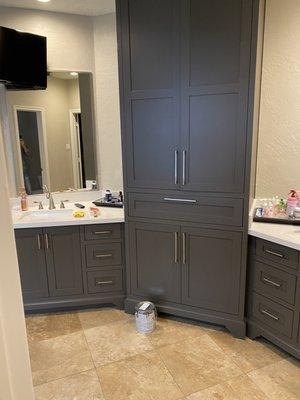 Master bathroom cabinets