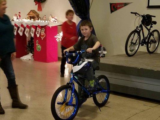 Christmas Party bike winner