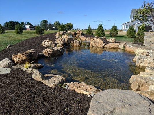 Ecosystem pond installed by Premiere Aquascape