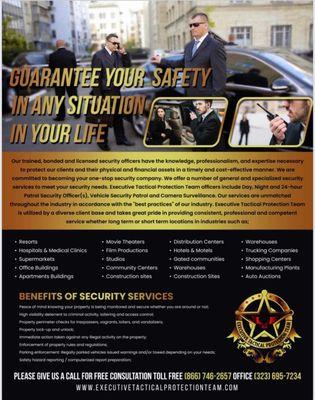 Private security guard services 24/7 services