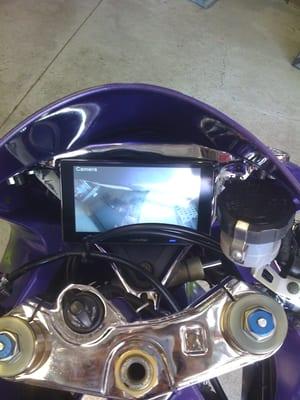 Backup Cam installed in Motorcycle