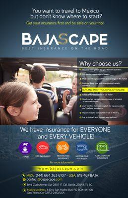 We have lowered our prices and improved our coverages! Get a free quote www.bajascape.com and compare