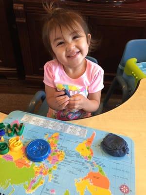 Our daughter Madeline's first day at Laugh & Learn daycare