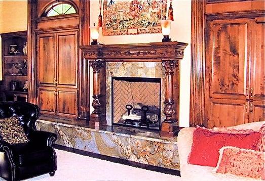 Granite fireplace face and hearth in Hanford