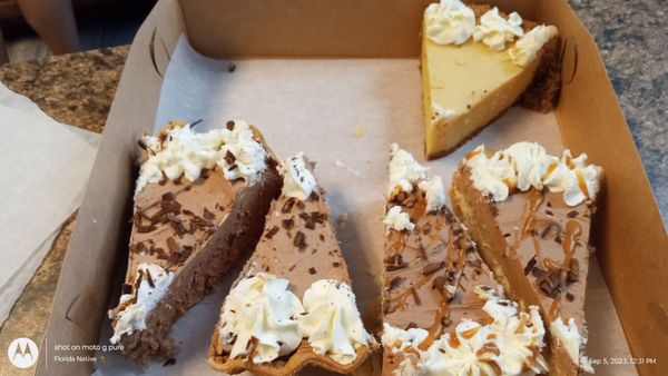 Key Lime Pie, French Silk Pie & Peanut Butter Pie