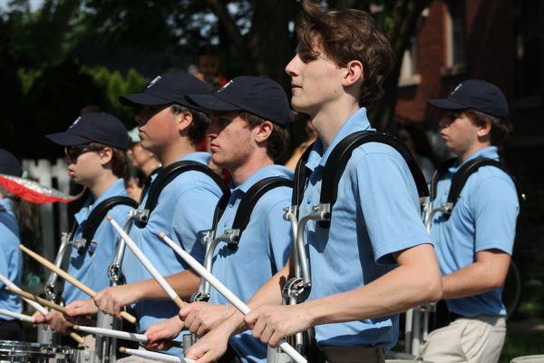 Prospect High School Marching Band Drum line parading at 2022 Mount Prospect Memorial Day Parade. 

Picture by: Priyanka Shah