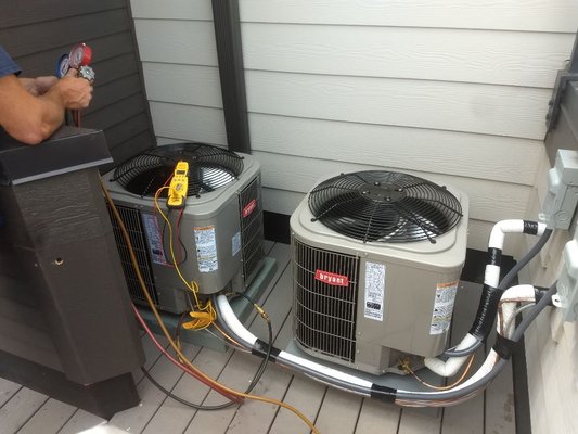 Double air conditioner install