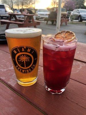 Blood orange IPA and Purple Drink