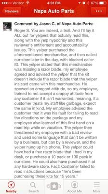 Roger keeps changing his response to my review.  If he was a serious business owner, he would simply improve his business.