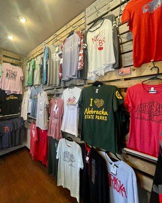 A variety of the Nebraska made t-shirts we have!