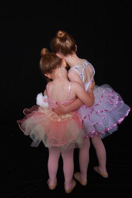 Young dancers in their recital costumes