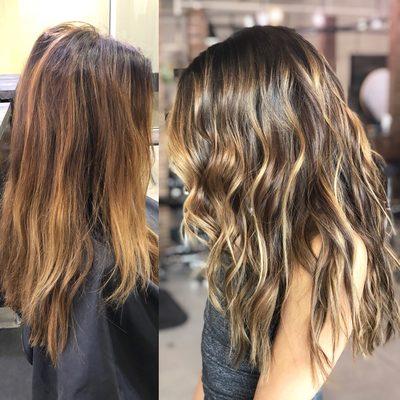 color correction: from brassy to beachy.