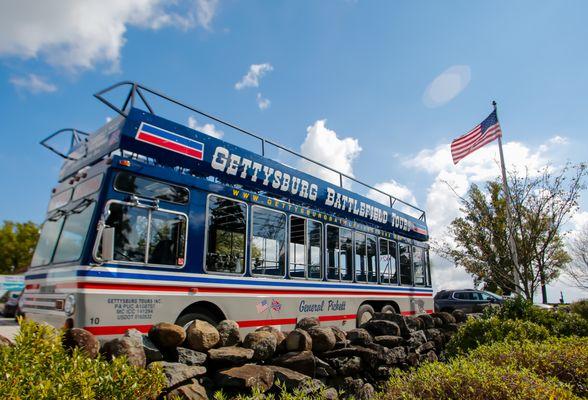 The iconic double decker tour gives visitors a unique perspective of the battlefield.