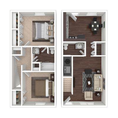 The Ashland TH 2x1.5 1085 square feet