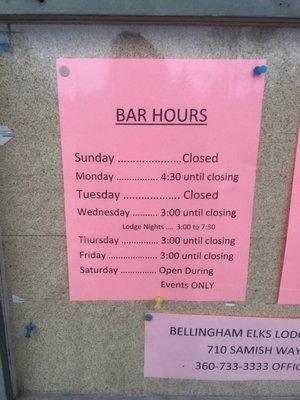 Bar Hours