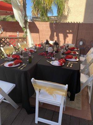 Tablecloth beautiful garden chairs