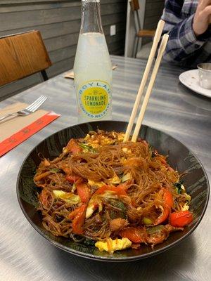 Stir fried Singapore noodles (vegetarian without additional protein)