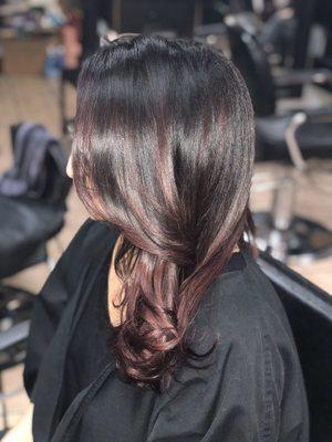 Burgundy balayage