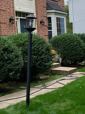 Lamp post installation and outside lighting...