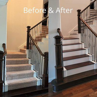 Two Brothers Flooring and Remodeling Wood-Laminate-Vinyl Floor-Stairs Handrail Installation