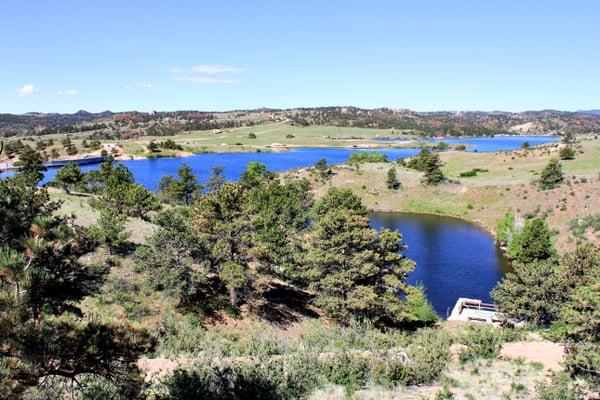 The view of Curt Gowdy State Park's Granite Lake.