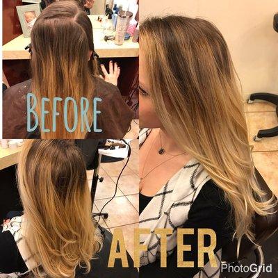 Hand painted balayage