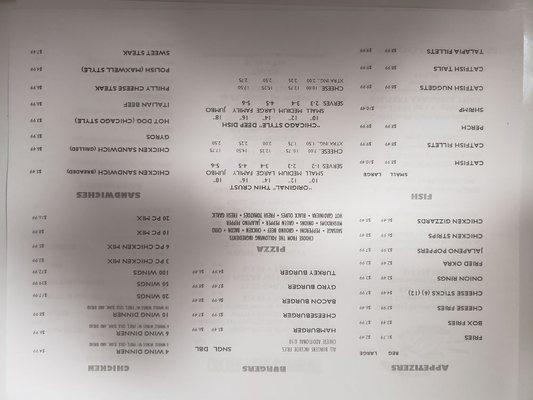 General menu