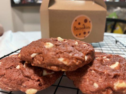 Delicious and fresh red velvet cookies