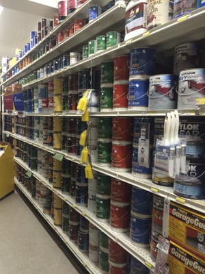 We carry Benjamin Moore paint and stain as well as a complete sundries department.