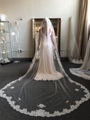 Carolina Cathedral veil French lace all handmade sticks.Beautiful!