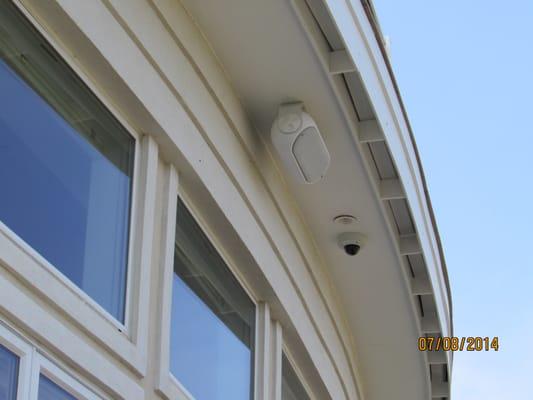 Terra speakers and surveillance cameras installed at a beach house