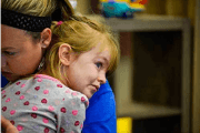 a Hopebridge kiddo with their RBT at Hopebridge.