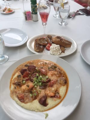 Shrimp and grits is a must. French toast was very good.