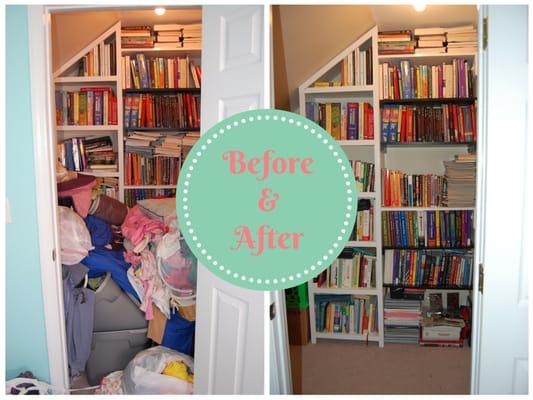 Guest Closet Home Organizing - Before & After