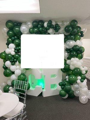 Balloon Garland with Picture Wall