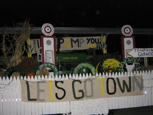 Yorktown High School Float sponsored by Tompkins Garage