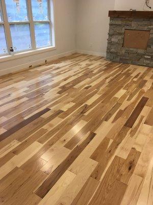 Customer provided pre-finished hickory