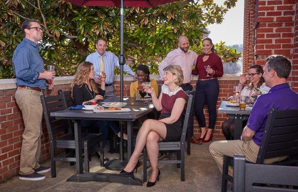 Our Back Patio Has a Beautiful View of Downtown Staunton and a Magnificient Magnolia Tree for Natural Shade.