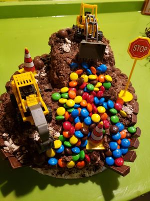 Custom construction ice cream cake