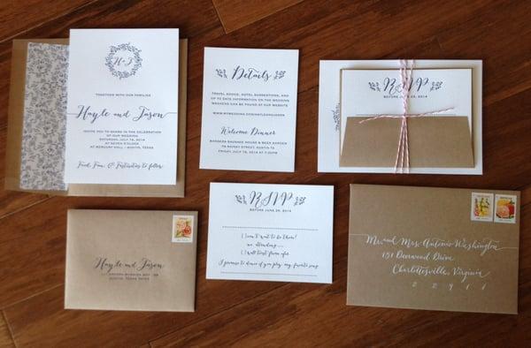 Our sweet bride Hayle's beautiful invitation suite. Definitely one my favorites!