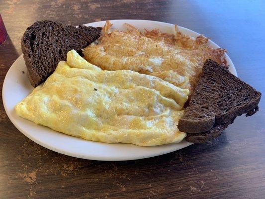 Ham and Cheese Omelet w/Rye Toast