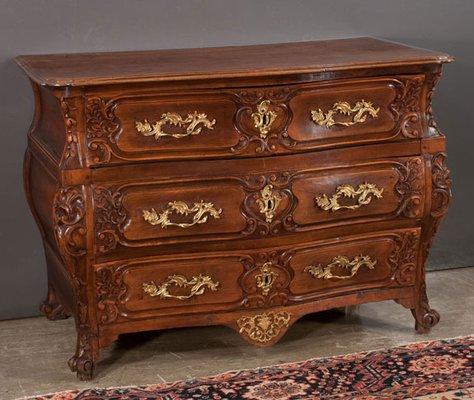 18th Century Country French Walnut Bombe Commode